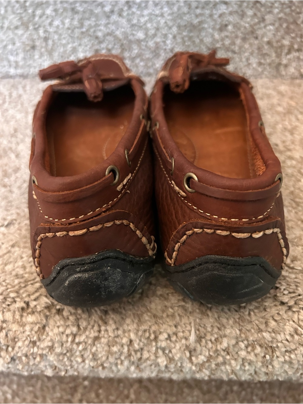 L. L. Bean Leather Moccasin Tassle Driving Loafer.  Boat shoes. Preppy. EUC. SZ6 - Picture 3 of 7